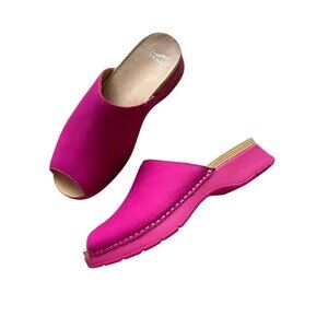 Dansko Women's Sz 39 Pink Wedge Slide Shoes